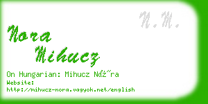 nora mihucz business card